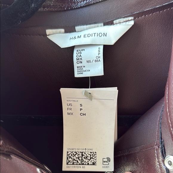 Coffee 2 piece faux leather skirt set H&M - Picture 2 of 5